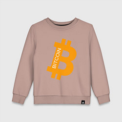 Свитшот хлопковый детский Bitcoin Boss, цвет: пыльно-розовый