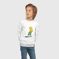 Свитшот хлопковый детский Bad Bart, цвет: белый — фото 2