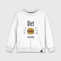 Свитшот хлопковый детский Diet. Not Today, цвет: белый