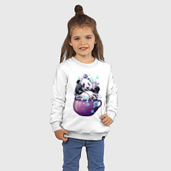 Свитшот хлопковый детский Панда моется, цвет: белый — фото 2