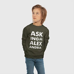Свитшот хлопковый детский Asking Alexandria, цвет: хаки — фото 2
