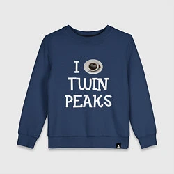 Свитшот хлопковый детский I love Twin Peaks, цвет: тёмно-синий