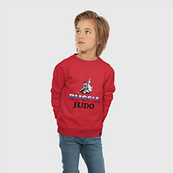 Свитшот хлопковый детский Russia judo, цвет: красный — фото 2