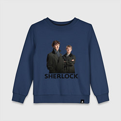 Свитшот хлопковый детский Sherlock, цвет: тёмно-синий