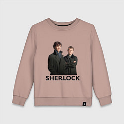 Свитшот хлопковый детский Sherlock, цвет: пыльно-розовый