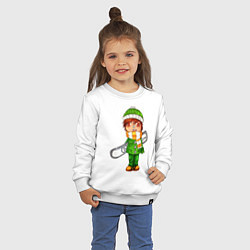 Свитшот хлопковый детский Зеленый борд парень, цвет: белый — фото 2
