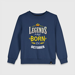 Детский свитшот Legends are born in october