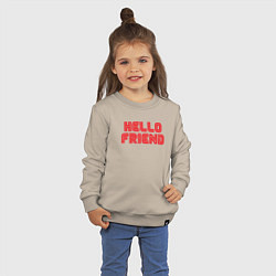 Свитшот хлопковый детский Hello Friend, цвет: миндальный — фото 2