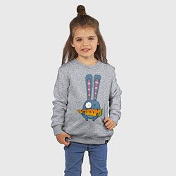 Свитшот хлопковый детский Заяц с морковкой, цвет: меланж — фото 2