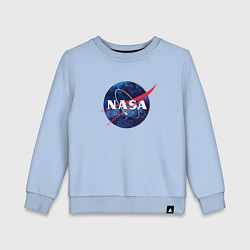 Свитшот хлопковый детский NASA: Cosmic Logo, цвет: мягкое небо