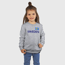 Свитшот хлопковый детский Сборная Швеции: 10 номер, цвет: меланж — фото 2