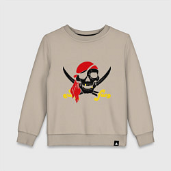 Свитшот хлопковый детский Пиратская футболка, цвет: миндальный