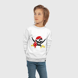 Свитшот хлопковый детский Пиратская футболка, цвет: белый — фото 2