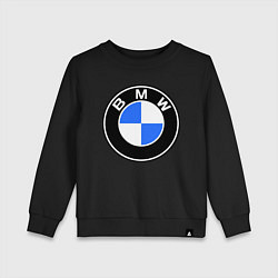 Свитшот хлопковый детский Logo BMW, цвет: черный