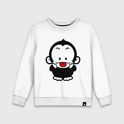 Свитшот хлопковый детский Веселая обезьянка, цвет: белый