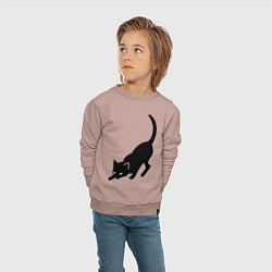 Свитшот хлопковый детский ЧернаяБелая кошечка, цвет: пыльно-розовый — фото 2