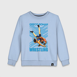 Свитшот хлопковый детский Greco-roman wrestling, цвет: мягкое небо