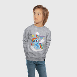 Свитшот хлопковый детский Rainbow Dash, цвет: меланж — фото 2