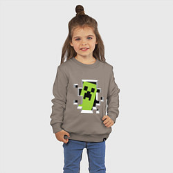 Свитшот хлопковый детский Crash Minecraft, цвет: утренний латте — фото 2