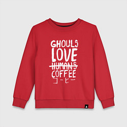 Свитшот хлопковый детский Ghouls Love Coffee, цвет: красный