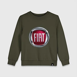 Свитшот хлопковый детский FIAT logo, цвет: хаки