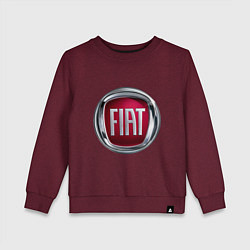Свитшот хлопковый детский FIAT logo, цвет: меланж-бордовый