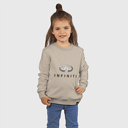 Свитшот хлопковый детский Logo Infiniti, цвет: миндальный — фото 2