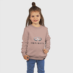 Свитшот хлопковый детский Logo Infiniti, цвет: пыльно-розовый — фото 2