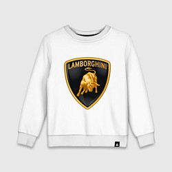 Свитшот хлопковый детский Lamborghini logo, цвет: белый