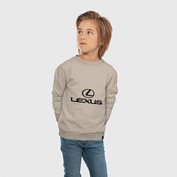Свитшот хлопковый детский Lexus logo, цвет: миндальный — фото 2