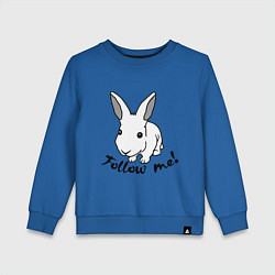 Свитшот хлопковый детский Rabbit: follow me, цвет: синий