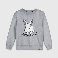Свитшот хлопковый детский Rabbit: follow me, цвет: меланж