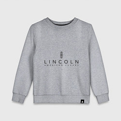 Свитшот хлопковый детский Lincoln logo, цвет: меланж