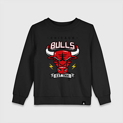 Свитшот хлопковый детский Chicago Bulls est. 1966, цвет: черный