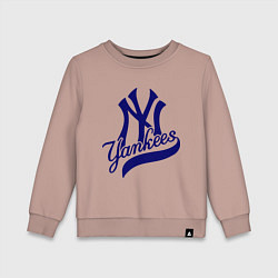 Свитшот хлопковый детский NY - Yankees, цвет: пыльно-розовый