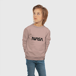 Свитшот хлопковый детский NASA, цвет: пыльно-розовый — фото 2