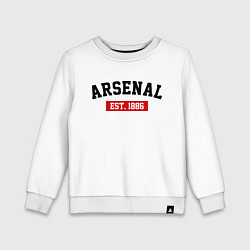 Свитшот хлопковый детский FC Arsenal Est. 1886, цвет: белый