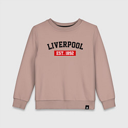 Свитшот хлопковый детский FC Liverpool Est. 1892, цвет: пыльно-розовый