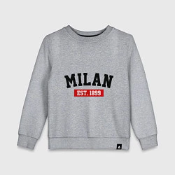 Свитшот хлопковый детский FC Milan Est. 1899, цвет: меланж