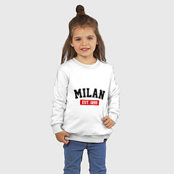 Свитшот хлопковый детский FC Milan Est. 1899, цвет: белый — фото 2