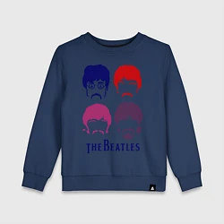 Свитшот хлопковый детский The Beatles faces, цвет: тёмно-синий