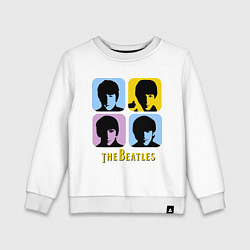 Свитшот хлопковый детский The Beatles: pop-art, цвет: белый