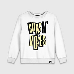 Свитшот хлопковый детский Guns n Roses: cream, цвет: белый