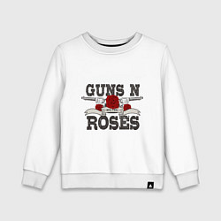 Свитшот хлопковый детский Guns n Roses: rock'n'roll, цвет: белый