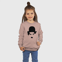 Свитшот хлопковый детский Чарли Чаплин, цвет: пыльно-розовый — фото 2