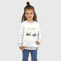 Свитшот хлопковый детский GUSSI Village Version, цвет: белый — фото 2