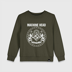 Свитшот хлопковый детский Machine Head MCMXCII, цвет: хаки