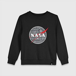 Свитшот хлопковый детский NASA: Death Star, цвет: черный