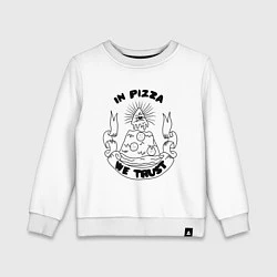 Свитшот хлопковый детский In Pizza We Trust, цвет: белый