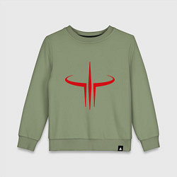 Свитшот хлопковый детский Quake logo, цвет: авокадо